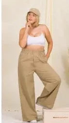 Plus Cotton Wide Leg Pants