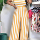 2 PC Striped Print Set