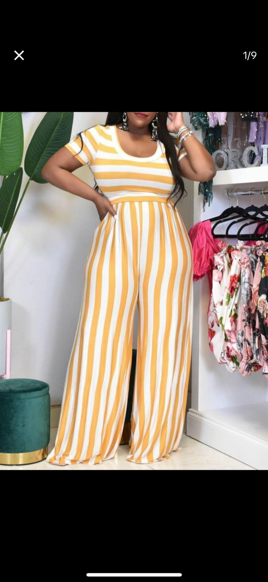 2 PC Striped Print Set